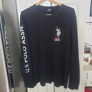 U.S. Polo Association Long Sleeve T-Shirt Logo Arm Spellout